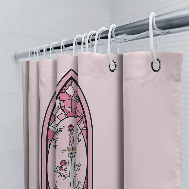 Gothic Rose Shower Curtain Dark Academia Floral Decor Vintage Aesthetic Bathroom Set Home Decor Wall Hanging Tapestry Room Divid