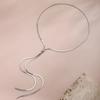Pull chain metal long necklace, cold wind snake bone chain necklace female niche