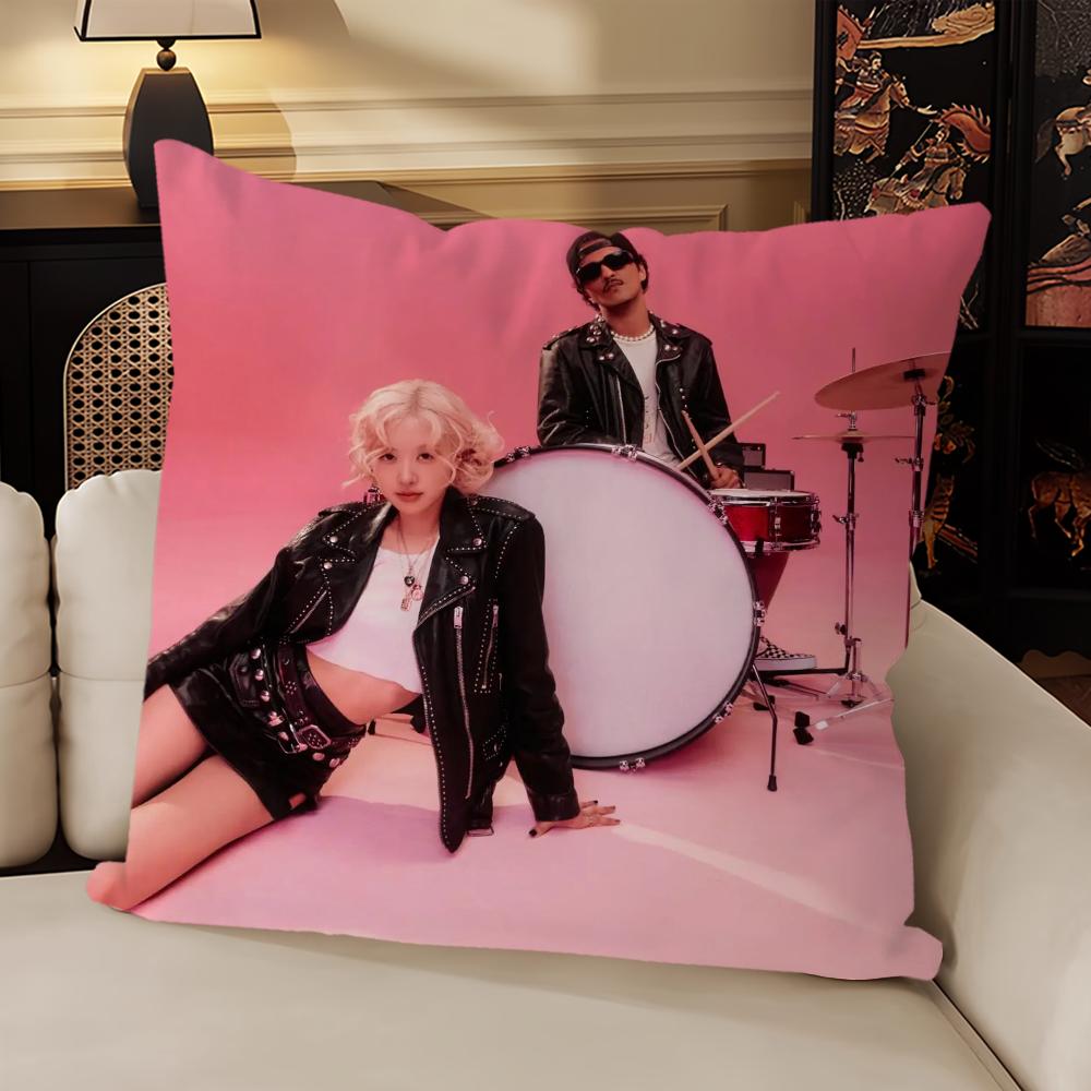 Hot Singer Bruno Mars Apt-RoseEs Music Pillow Case Sofa Living Room Headboard Bedroom Backrest Cushion Square Cushion Nap Time