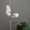 Resin White color chameleon Pendant Light For Living Room Hemp Rope Pendant Lamp Art Study Room Led lizard Animal Light Fixtures