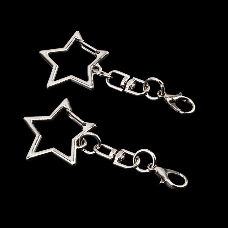 30Pcs Unique Alloy Star Keyring Pendant Star Shaped Clasp For Diy Projects