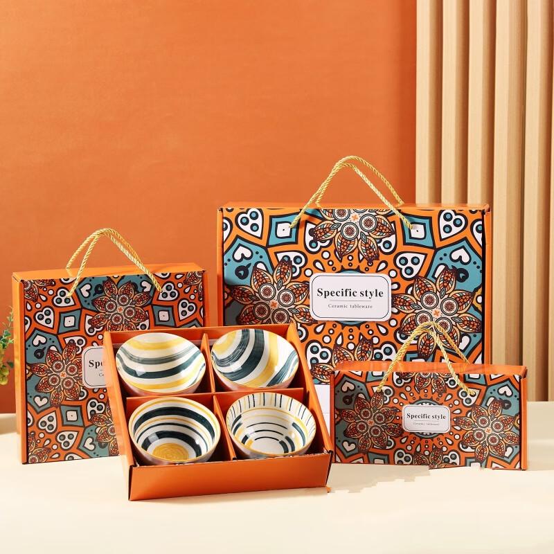 ZISIZ Rose Ceramic Gift Bowl and Chopstick Set