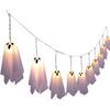 Halloween Glowing White Ghost LED Light Strings Horror Props with Fairy Light Indoor Outdoor Haunted House Halloween Decoration
