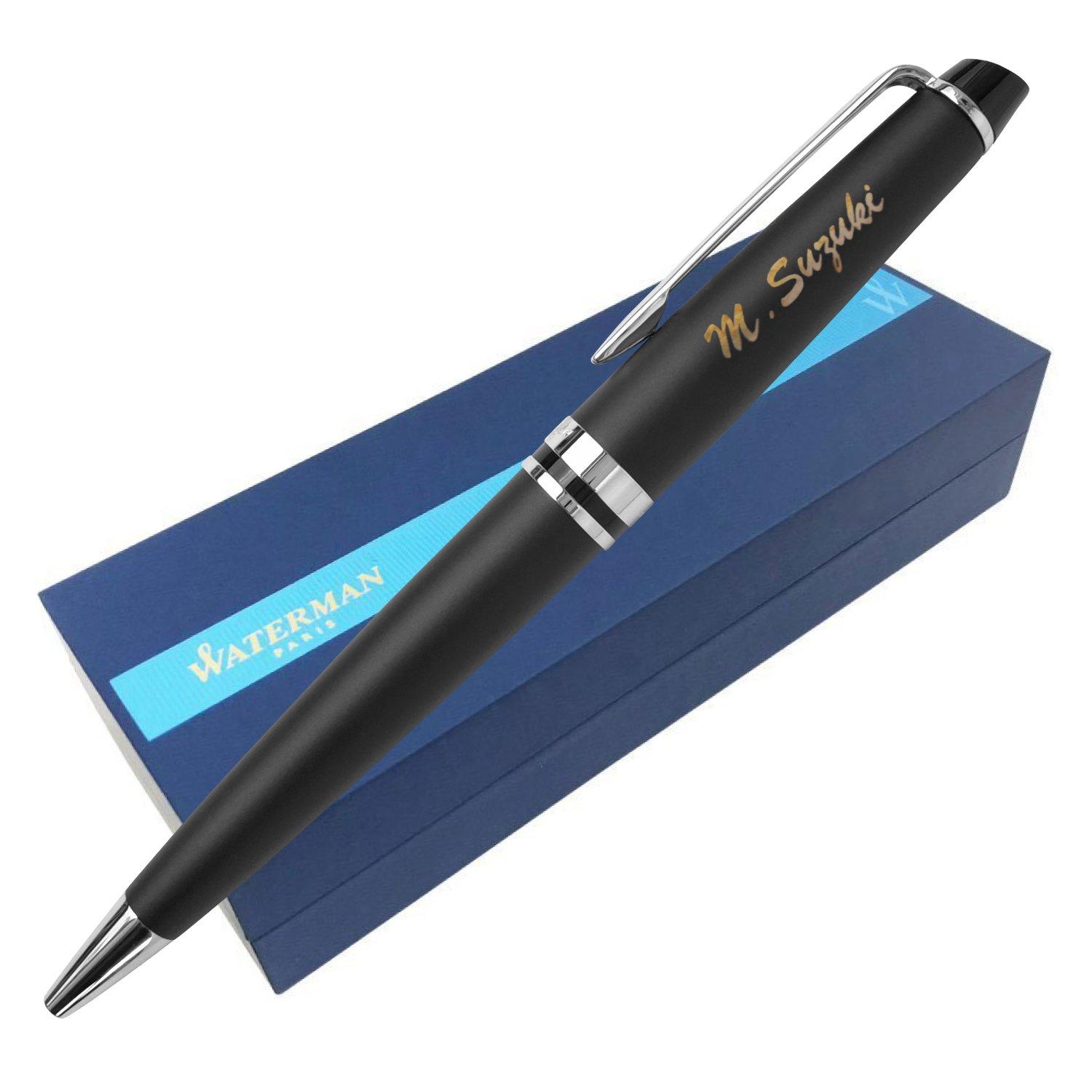 

Kizamu Personalized Ballpoint Pen WATERMAN Expert Essential Gift Matte Black CT