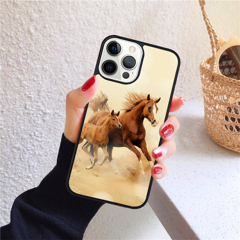 The Running Black Quarter Horse Phone Case for iPhone 17 Air 16 PRO MAX 15 14 PLUS 12 11 13 Cover Fundas Shell Coque