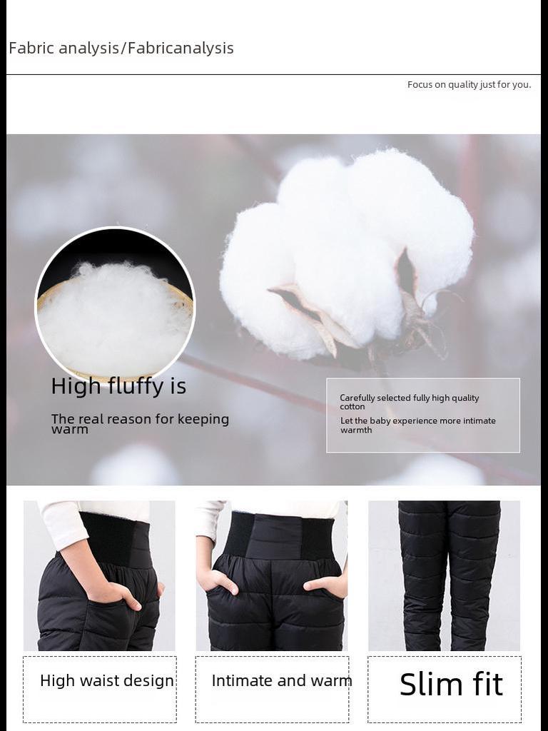 High-Waist Warm Cotton Pants for Baby Boys & Girls - Autumn/Winter Collection
