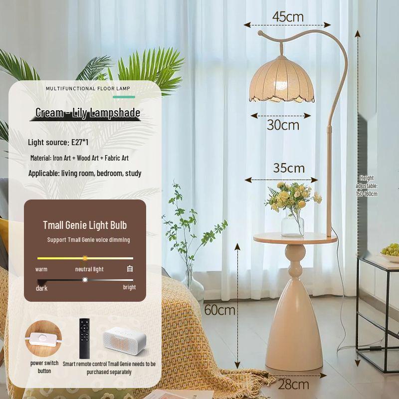 French Floor Lamp: Internet Celebrity Style for Living Room, Bedroom, or Sofa Side; Integrated Atmosphere Lighting.
