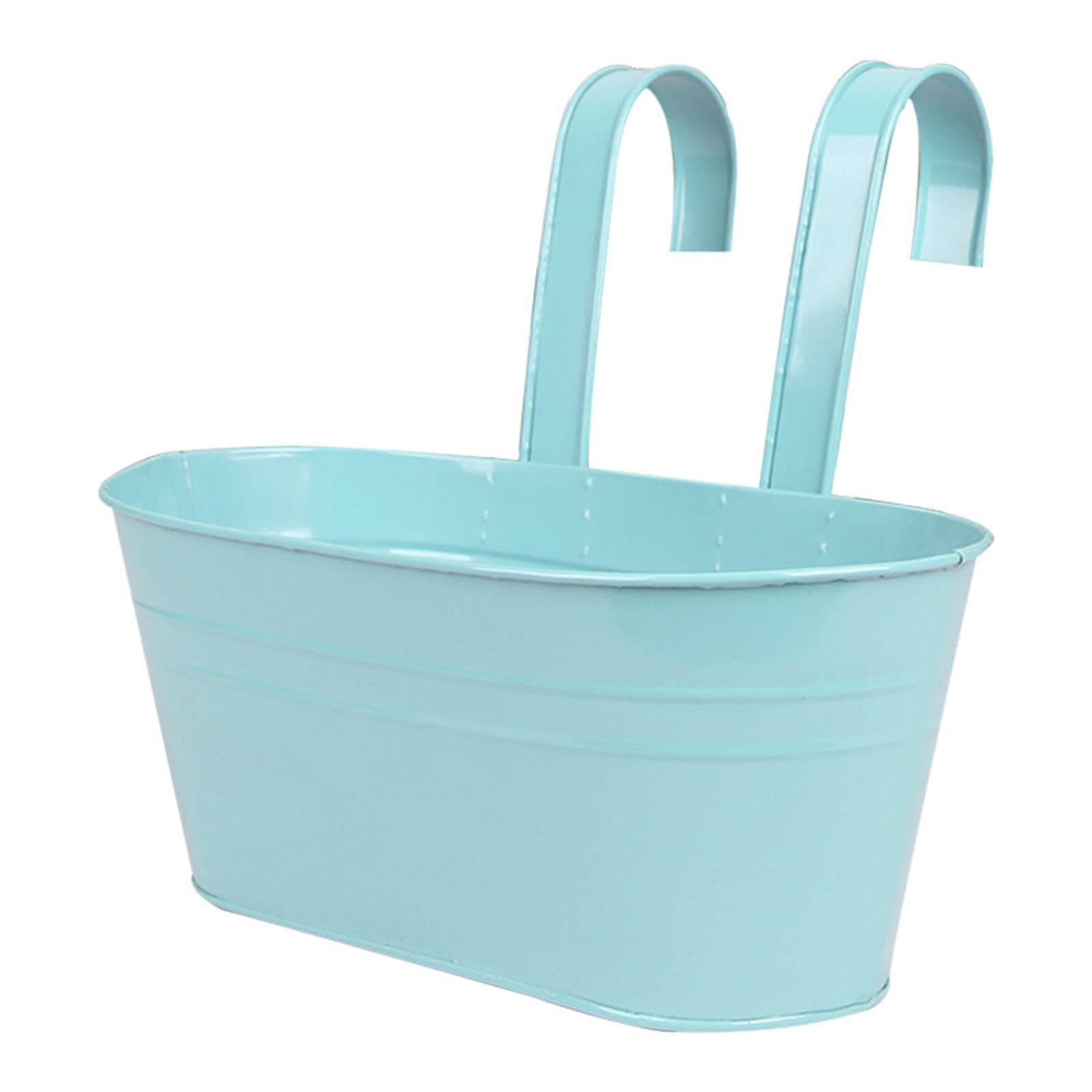 

Настенные подвесные цветочные горшки со съемным двойным крючком, металлическое ведро-кашпо для перил, забора, балкона, садовые украшения 6