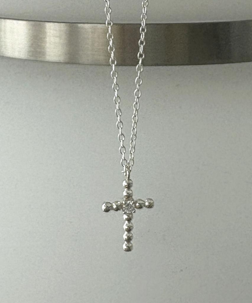 Baradu 925 Luce Ball Cross Necklace
