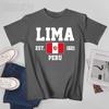Flag Of Peru Est1821 Lima Unisex Tshirt Tees Tshirt Oneck T Shirts Unisex Boys Clothing 100 Cotton