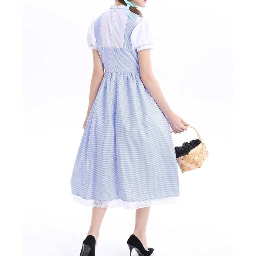 Beer Festival Costume Bavarian Women's Performance Costume Stripe Print Square Neck Dress