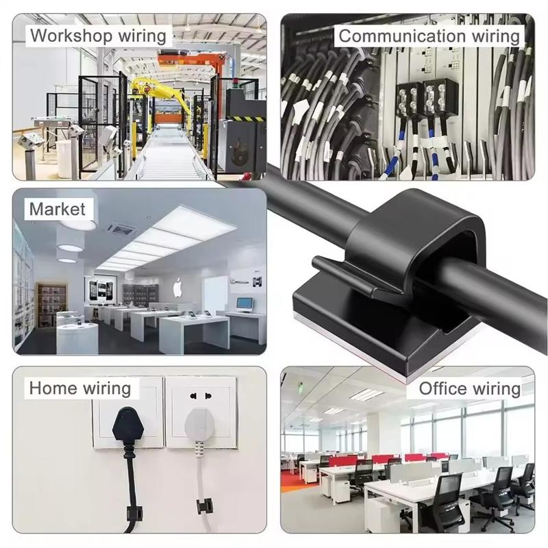 30/100pcs Cable Organizer Clips Cord Holder Desktop Workstation Wire Manager USB Charging Data Line Bobbin Winder Cable Storage