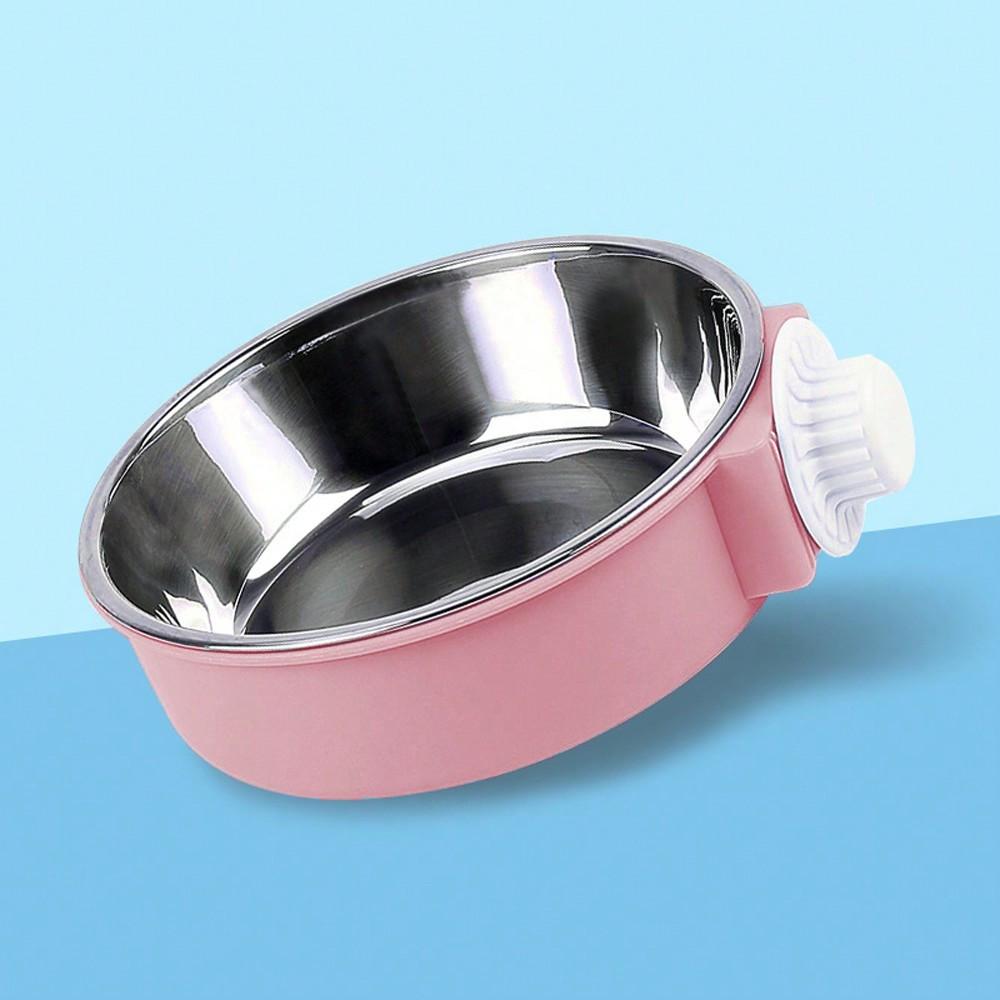 

1pc Random Style Stainless Steel Hanging Pet Bowl, Anti-Overturn Rabbit Feeding Bowl, Detachable & Easy-Clean, Suitable For Small Animals, Cat And Dog S розовый