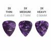 kwmobile 9x Guitar Picks, 3 Thicknesses - 0.46mm / 0.71mm / 0.96mm Picks for Electric and Acoustic Stringed Instruments - 3 Colors, 9-Piece Rice Ball