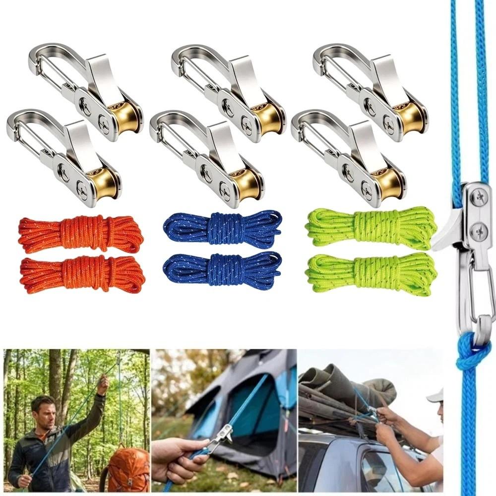 2Pcs/Set Labor-saving Rope Tensioner Tool Heavy-duty Rope Tightening Tool Hammock Hanging