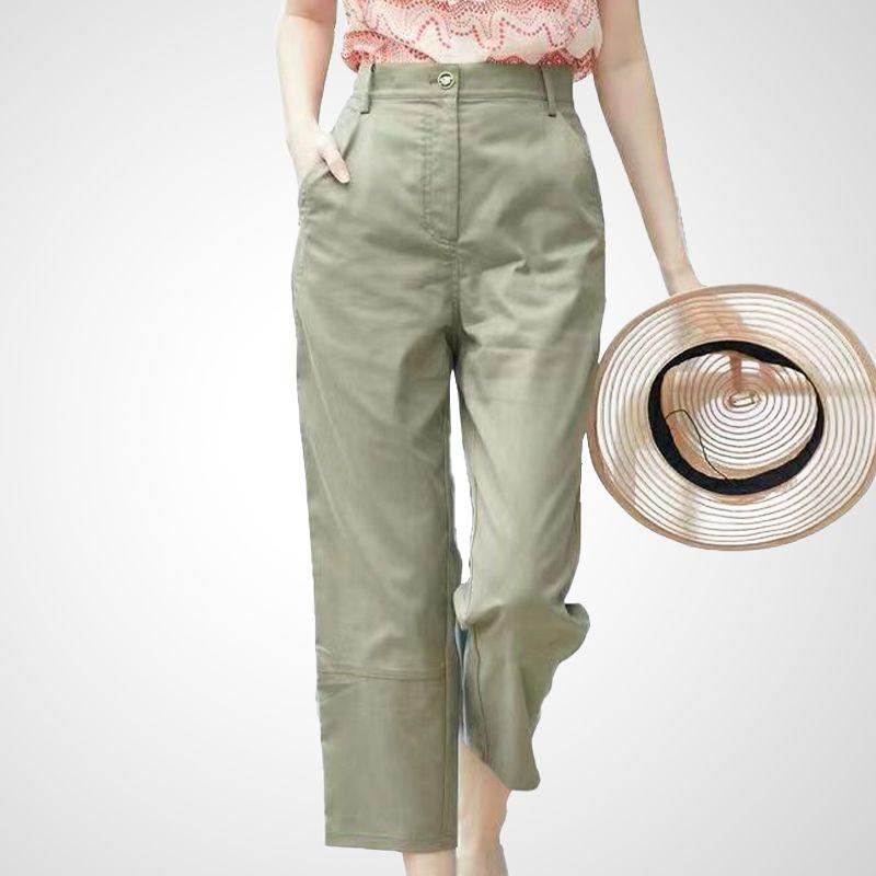 

Европейские и американские модные хаки с высокой талией, облегающие, повседневные брюки