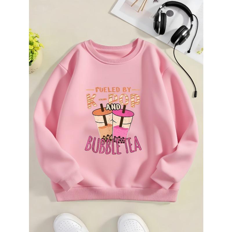 Kids Sweatshirt , Round Neck Sweatshirt with Trendy Prints for Halloween And Christmas,Loose Drop Shoulder Kids Pullover
