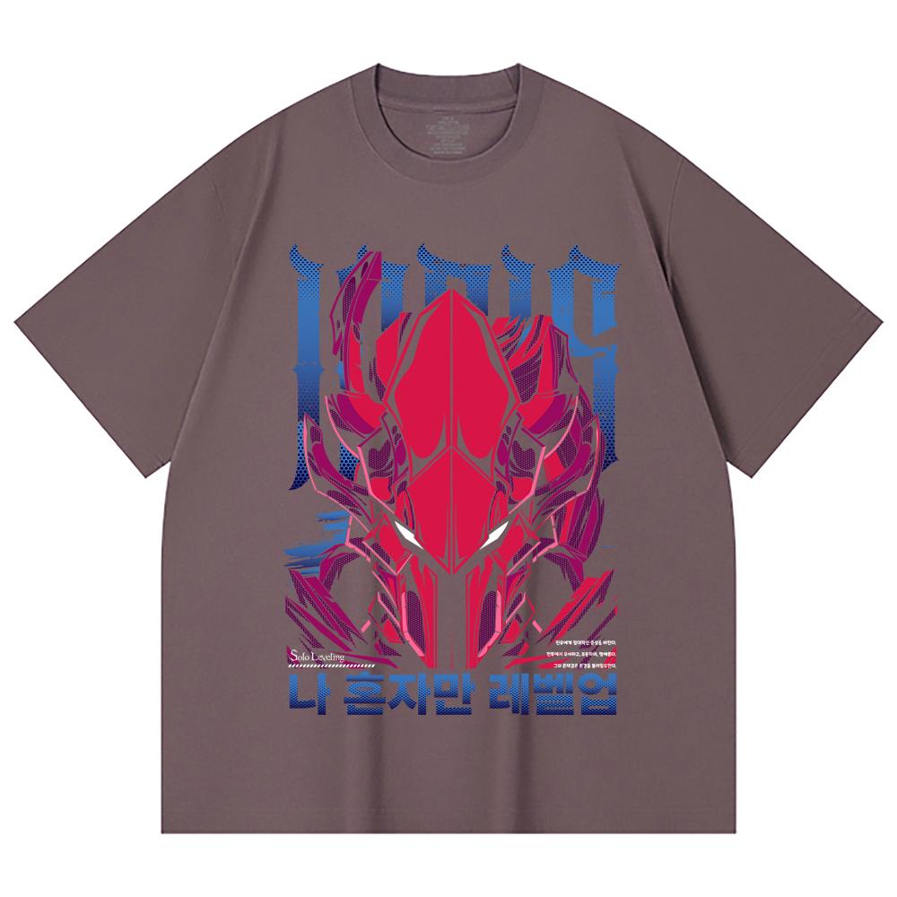 230 Gsm 100% Cotton Solo Leveling V13 Igris Print Unisex Heavy Cotton T Shirt