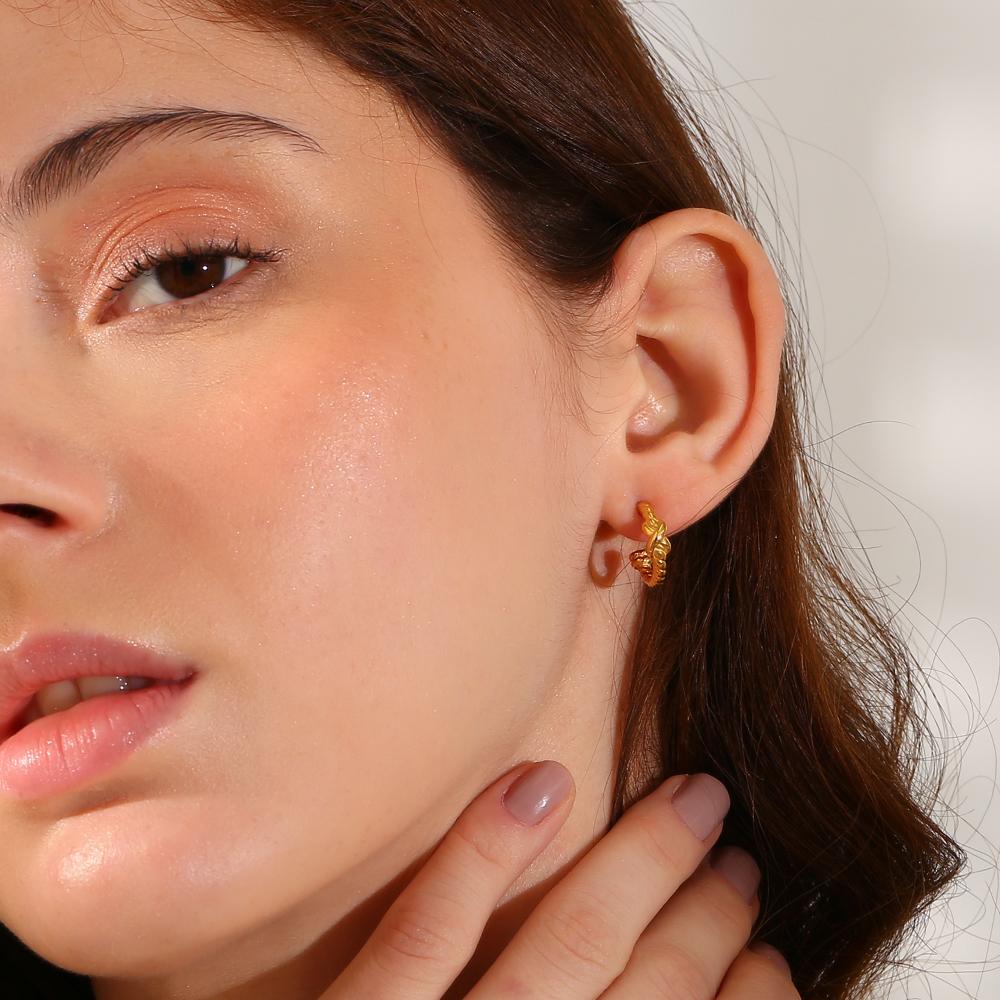 MamacitaSlay Newly Arrival Cross Twist CC Hoops Stainless steel earrings Waterproof titanium earrings Luxury quality jewelry