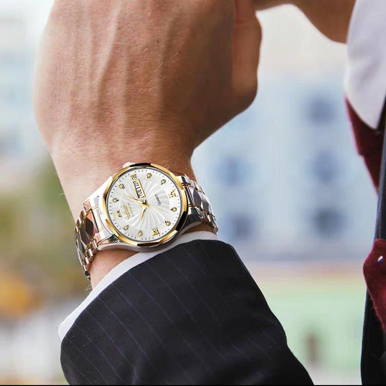 New TOP Brand Luxury Men's Watch With Box Calendar Men's Quartz Watches