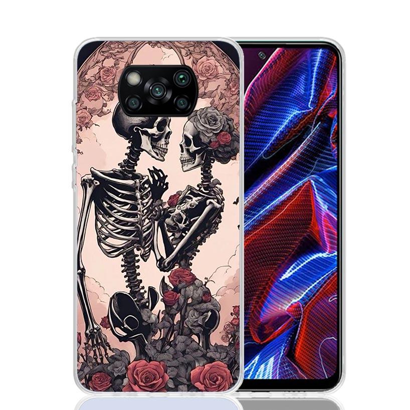 Anatomy Skeleton Heart Lovey Kiss Phone Case For Xiaomi Poco X7 X6 X5 Pro F7 Ultra Redmi 15C 15 13 13C 12 12C 10 10A 10C 9 9A 9C