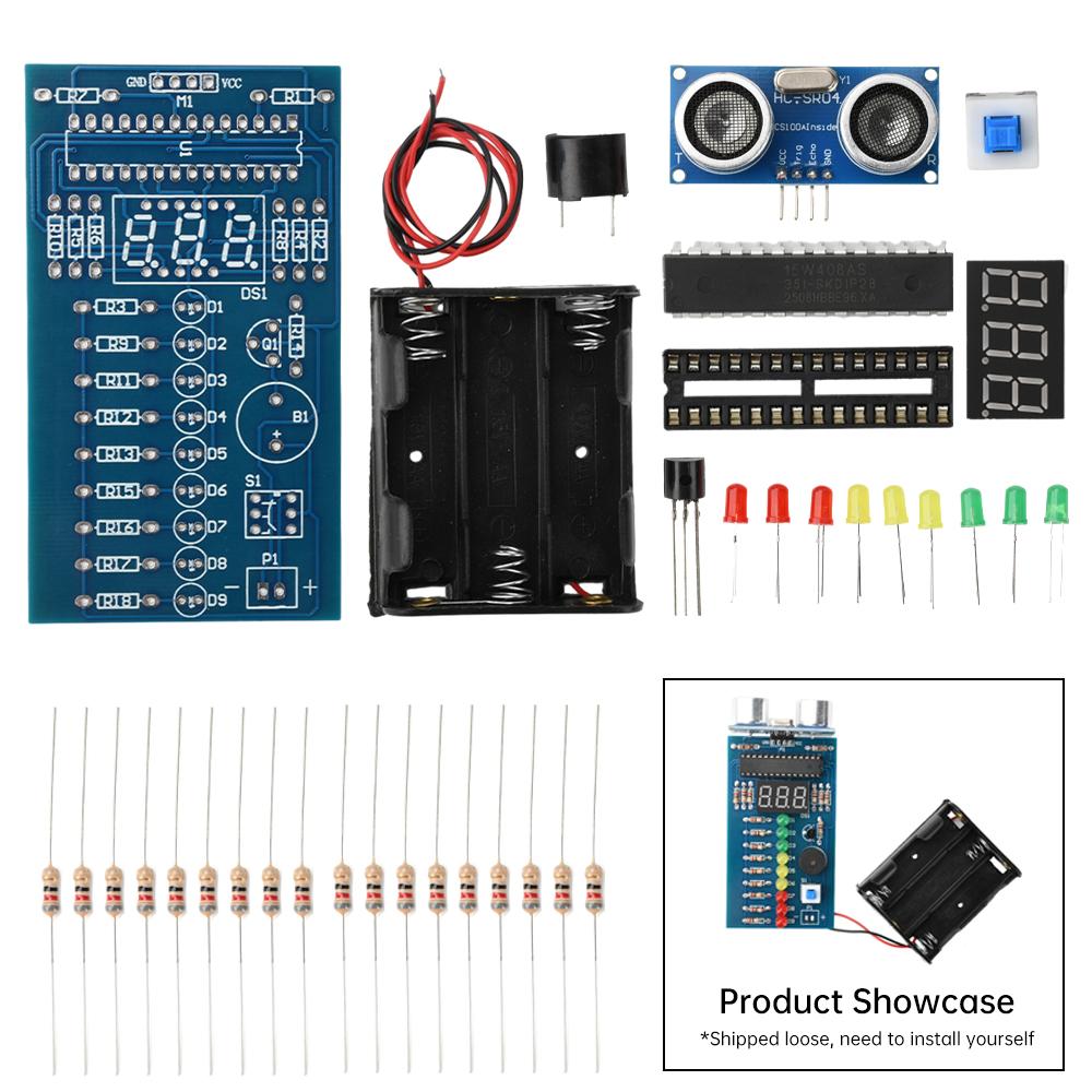 DC 4.5-6V Ultrasonic Distance Sensor Ultrasonic Parking Sensor Alarm Module Welding Practice DIY Kit With LED Indicator Light