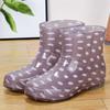 Fashion kitchen work waterproof shoes rain shoes rain boots women's summer adult treading rubber shoes short tube non-slip cover shoes water boots
