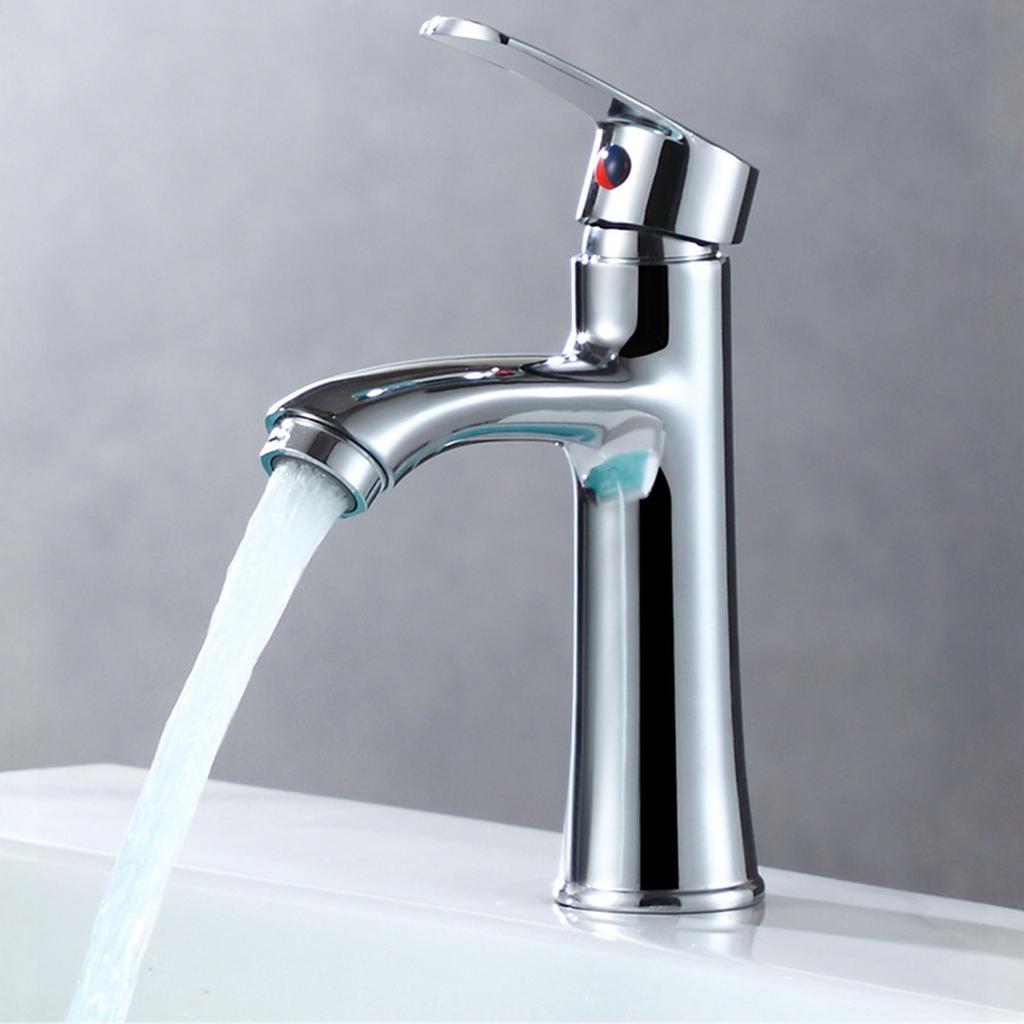 Bathroom Sink Faucet, Single Hole Hot & Cold Basin Tap for Home Vanity