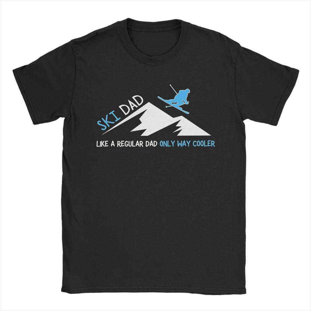 Ski Dad Funny Cute Winter Skiing TShirt Beach  100 Cotton T Shirts For Mens Fashion Design Shirt ShortSleeved Y2K Fun Top Tees
