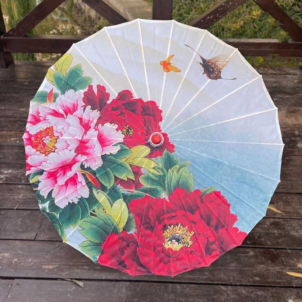 Chinese Antique Style Oiled Paper Umbrella 70cm 10 Colors Women Decorative Umbrella Bridesmaids Party Scenery Dance Performance