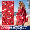 Retro cartoon paw print theme polyester microfiber beach towel is highly absorbent, suitable for swimming and beach outings