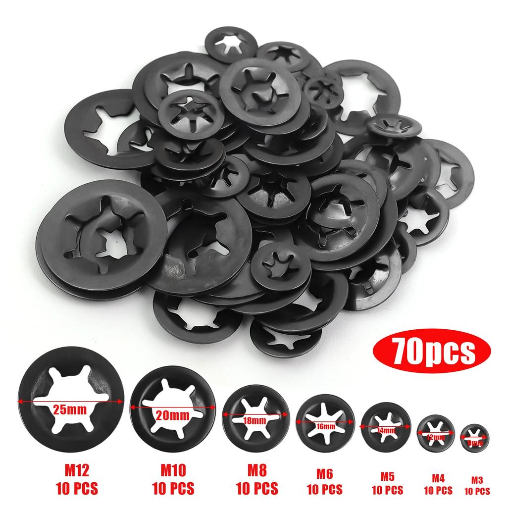 Wholesale Internal Tooth Star Lock Washers Assortment Kit Push on Locking Washers Quick Speed Star Nut Locking Clips Fastener