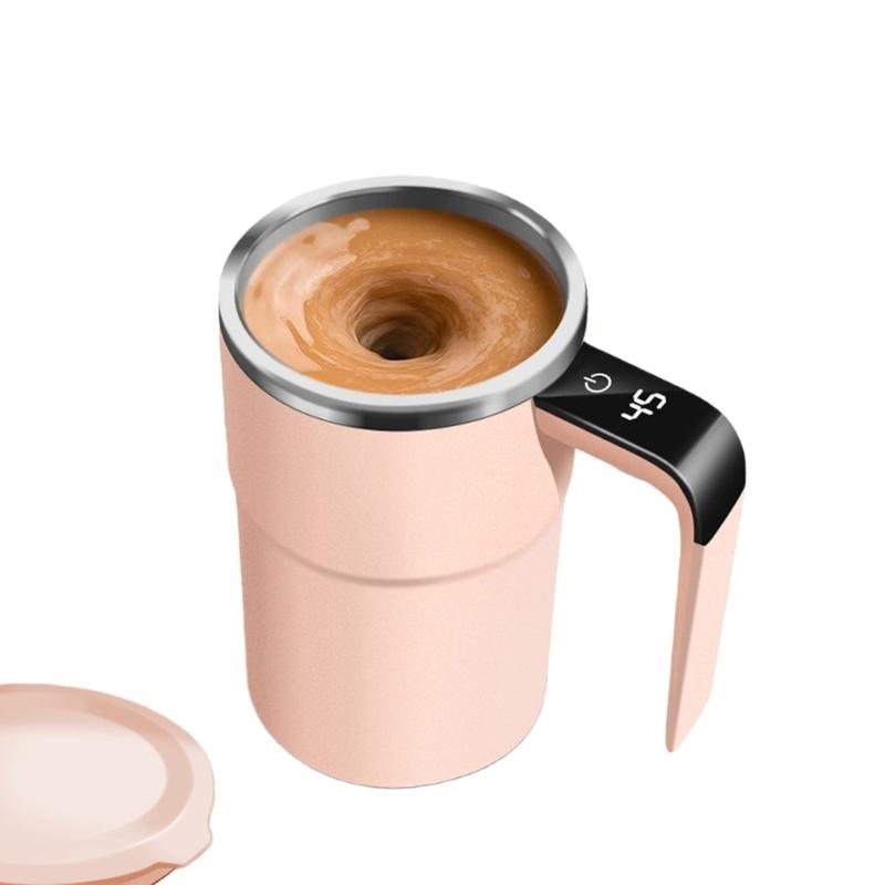 Stirring Mug 380ml Electric with LED Temperature Display Type C Fast Charging Auto Stirring Timer Coffee Cup Gift