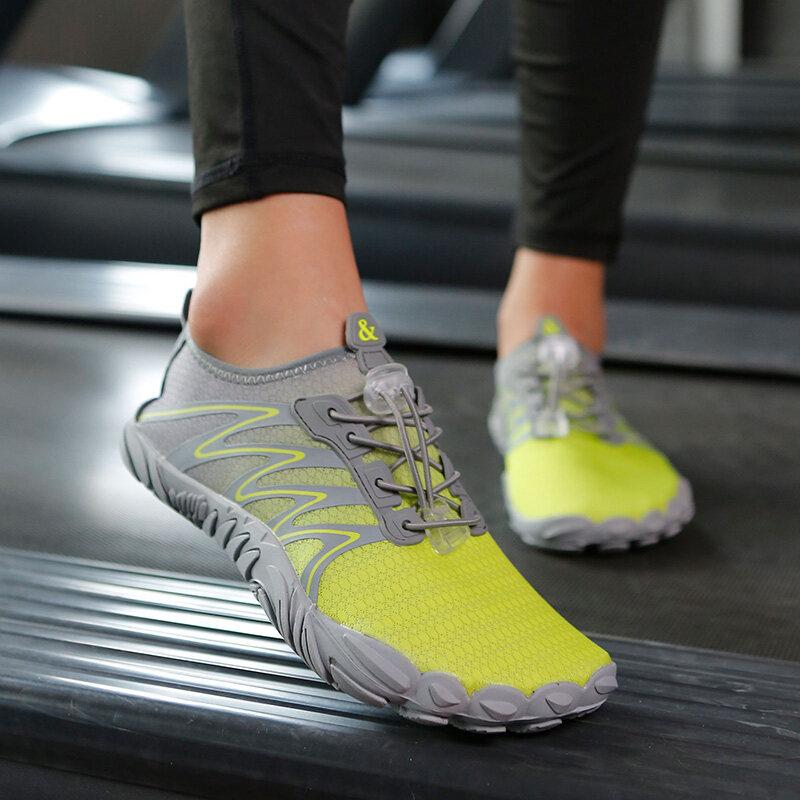 Quick Dry Aqua Shoes For Men Women Breathable Mesh Water Shoes Unisex Light Non Slip Beach Wading Sneakers For Swimming Surfing