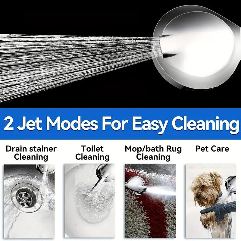 1pc High Pressure Handheld Shower Head, 10 Spray Settings Water Saving Shower Heads Choose Stainless Steel Hose, Holder