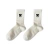Urban Beauty 5 Pairs Women's Mid-Calf Socks Bowknot Embroidered Cotton Winter Long Socks Autumn Winter