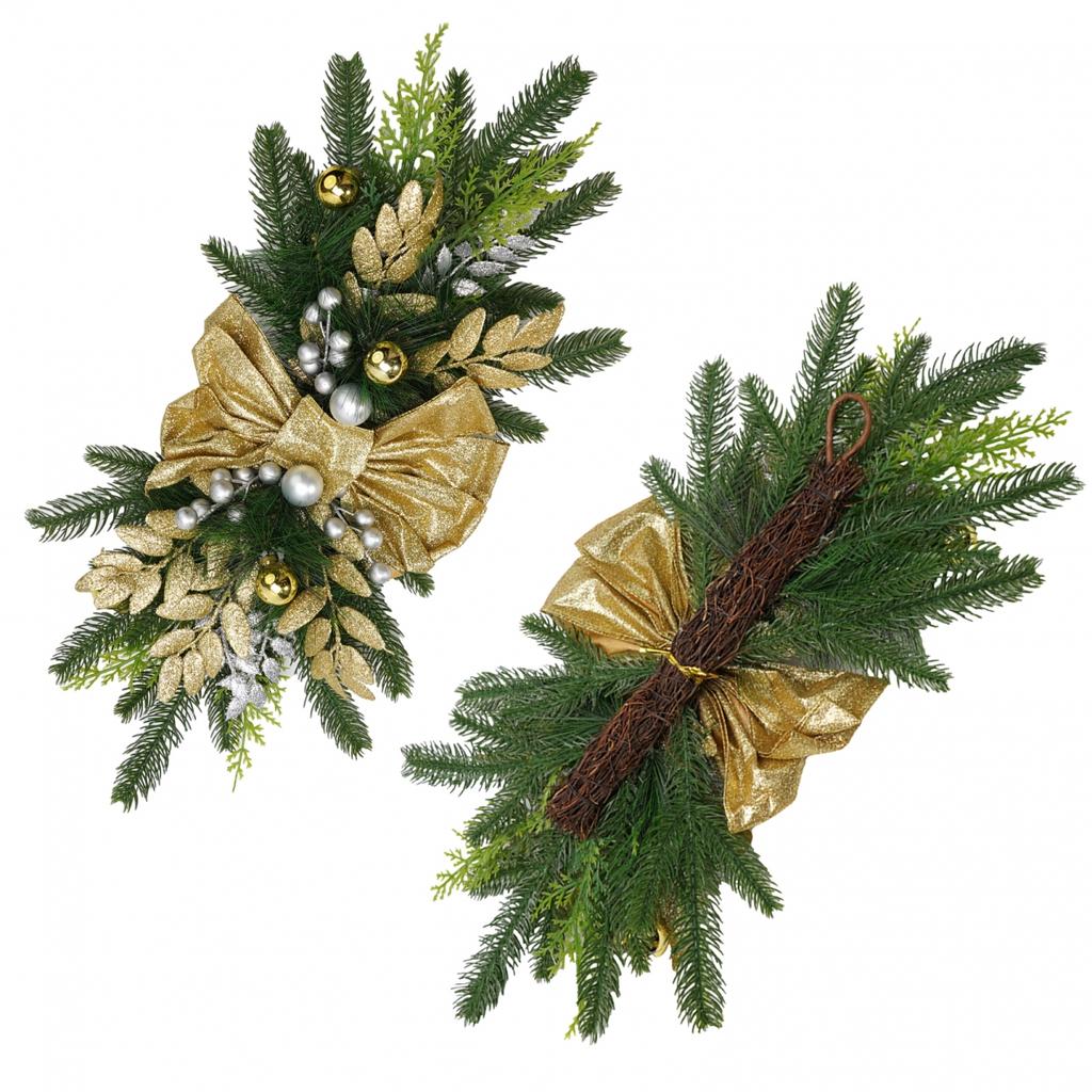 Red Bow Hanging Ornament Shop Window Sill Balustrade