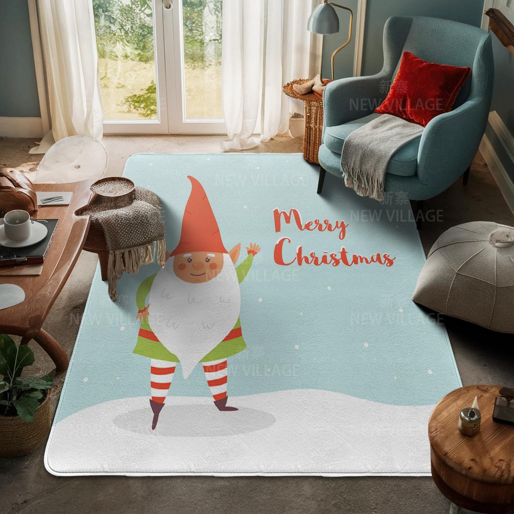 House Entrance Carpet Home Door Mat Living Room Bath Foot Bathroom Non-slip Water Absorption Rugs Bath Merry Christmas Winter
