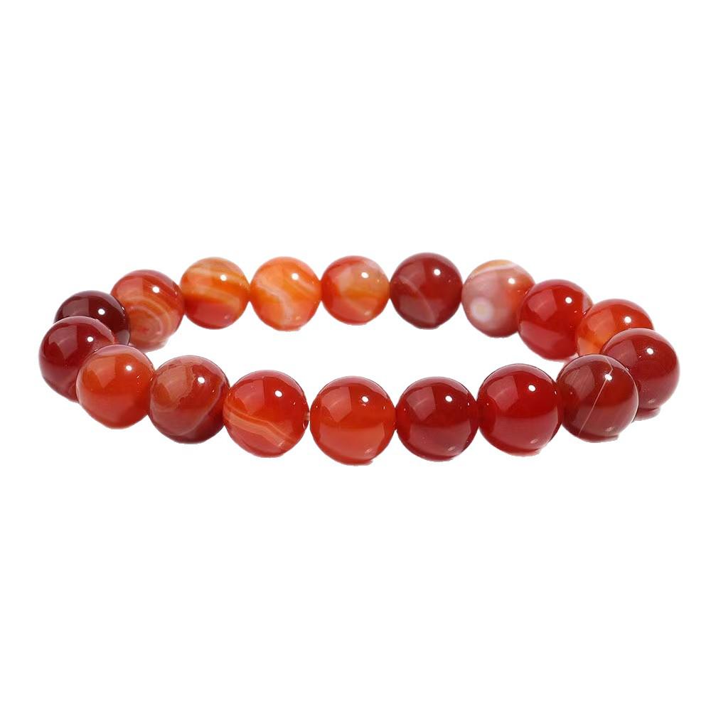8mm Agate Tiger Eye Crystal Beaded Bracelet for Men & Women - Elastic Rope
