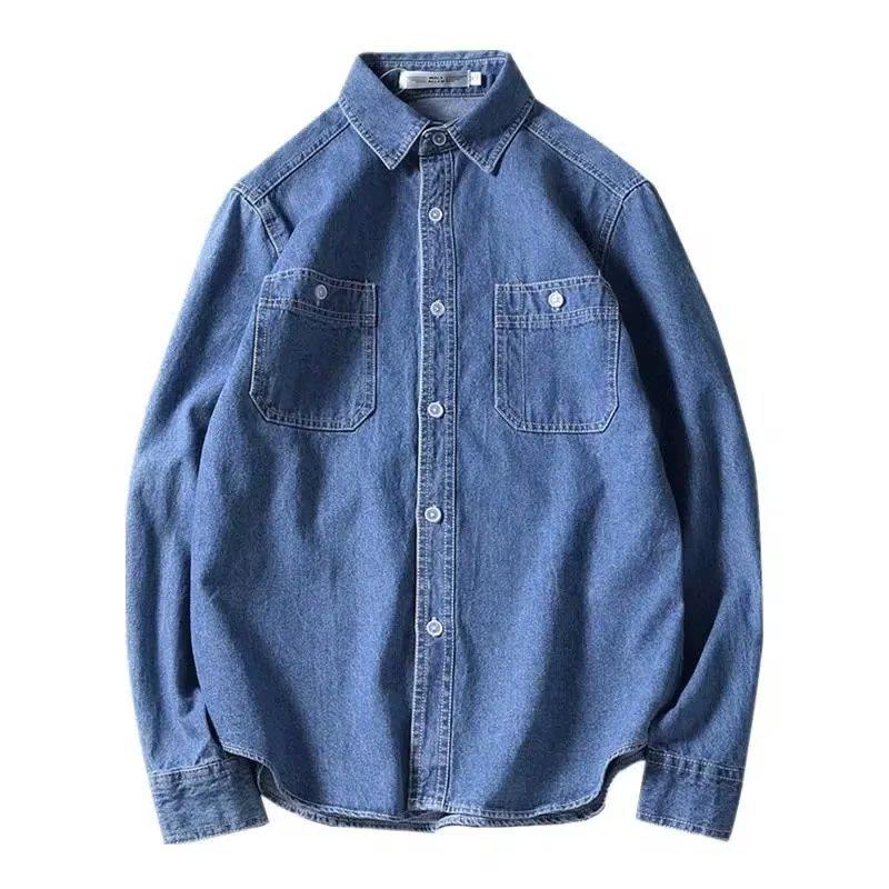 2023 Men's Wear-Resistant Thin Denim Work Shirt - Fashionable Long Sleeve Autumn Jacket