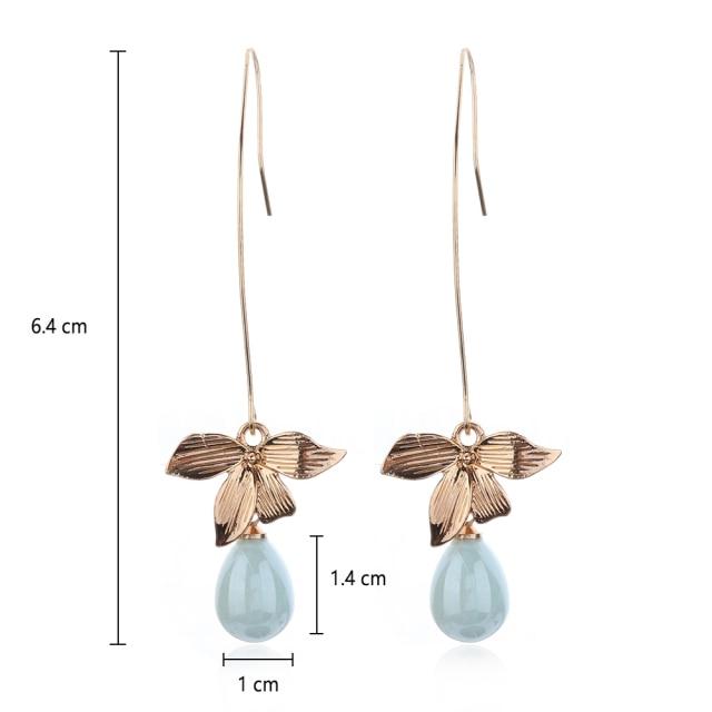 New Fashion 1 Pair Statement Flower Crystal Bead Tassel Fringed Earrings For Women Rhinestone Long Chain Crystal Drop Earrings
