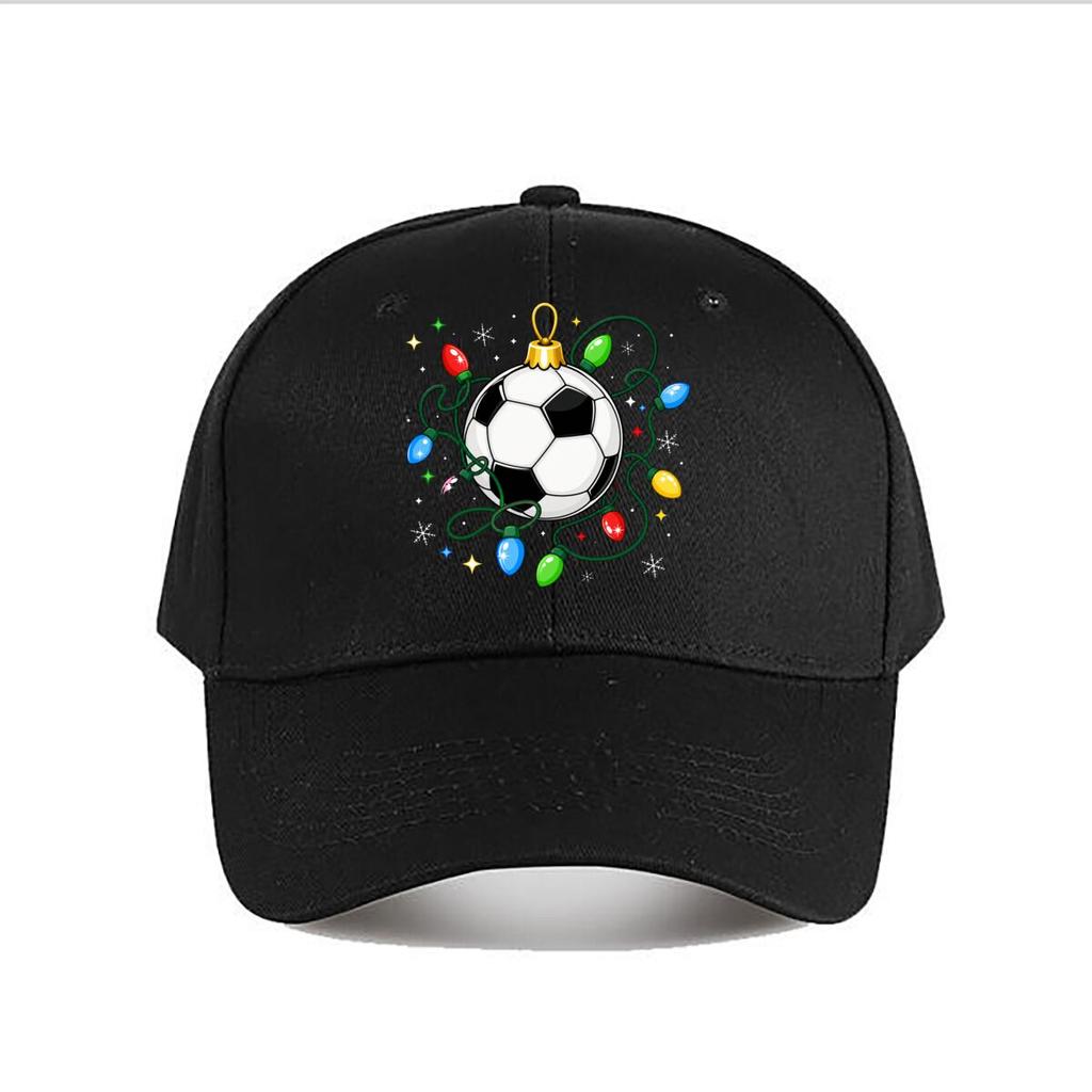 Festive Soccer OrnaUnisext Holiday Grap Baseball Cap Fashion Outdoor Sports Sunhat Unisex Snapback Cap Womens