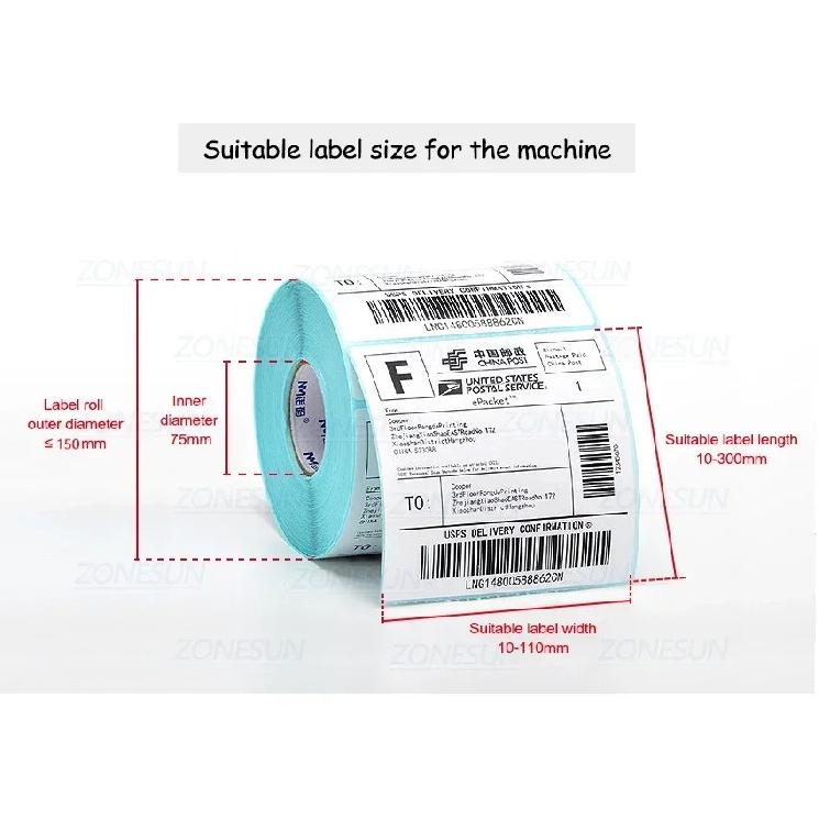 ZONESUN Manuelle Etikettiermaschine Mit Griff Etikettenapplikator Metall Runde Flaschenverpackungsmaschine Flaschenetikettierer ZS-50P