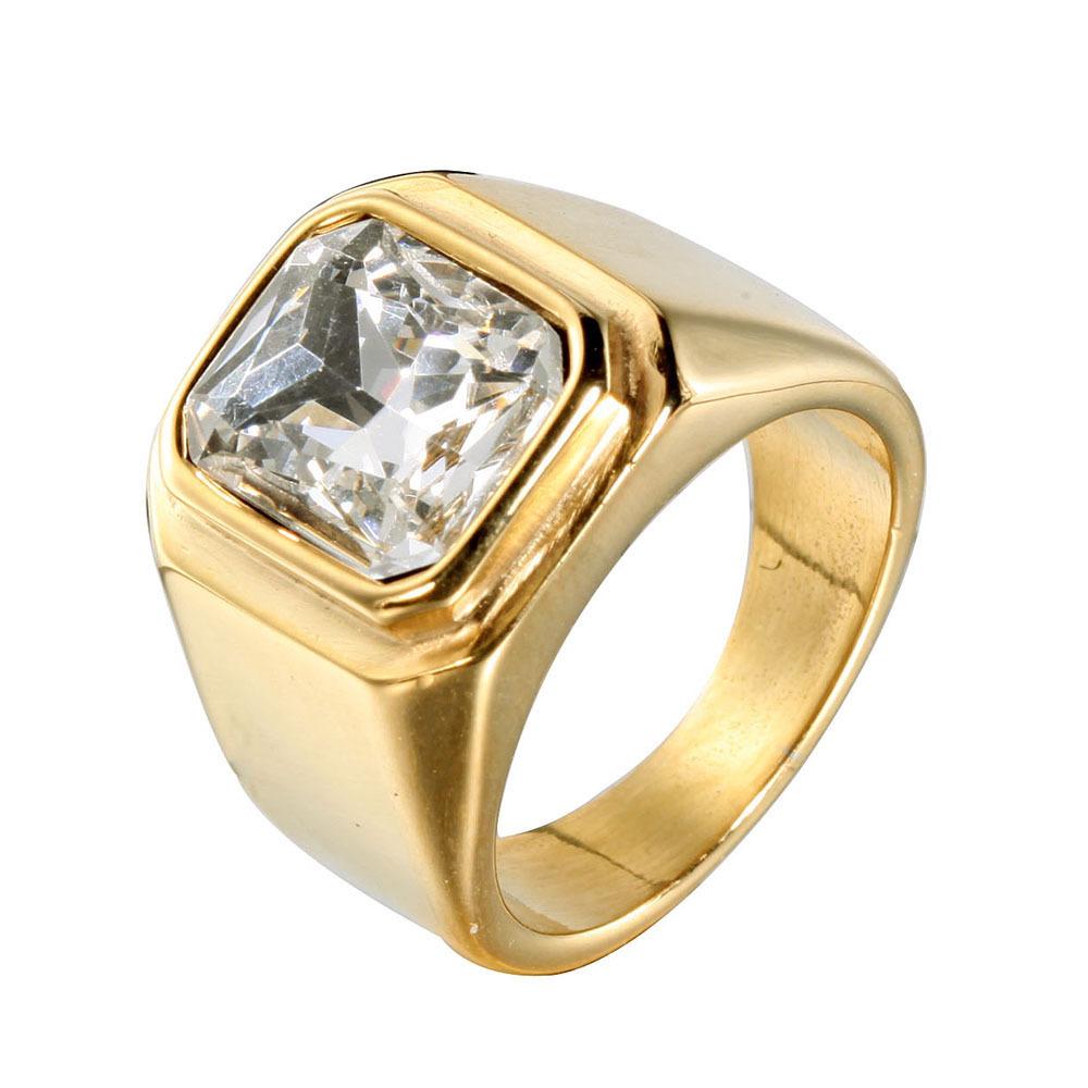 2026 Personalized Fashion Square Simple Gemstone Trendy Men's Ring Party Party Jewelry Accessories