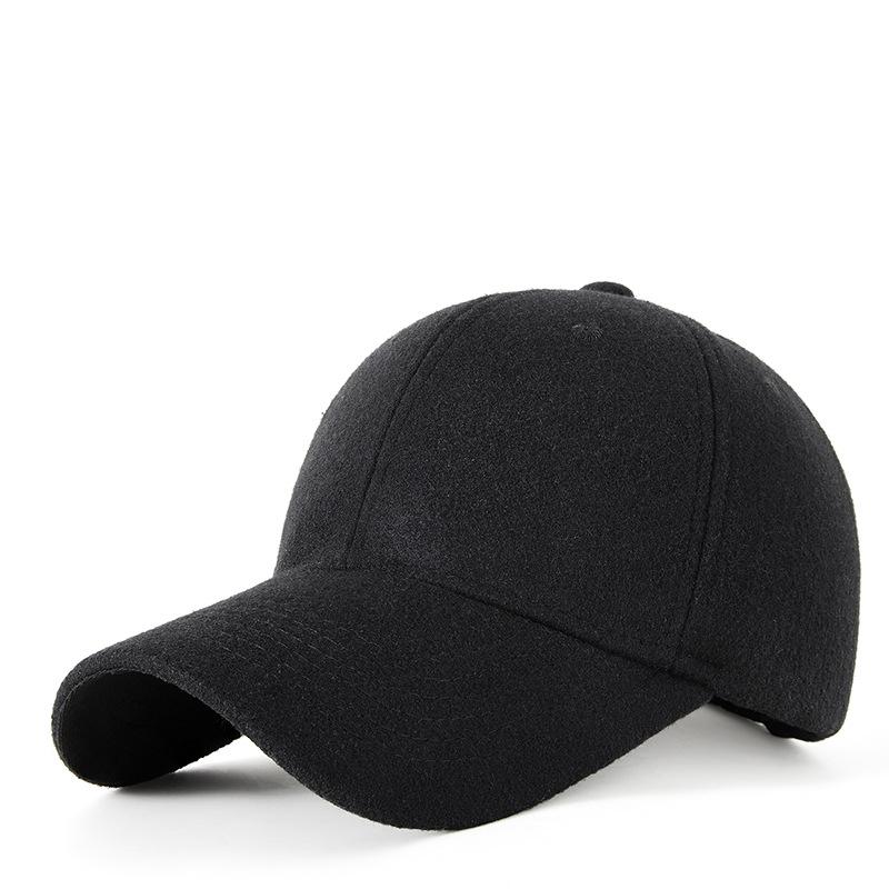 Spring and Autumn New Men's Peaked Cap Warm and Casual Comfortable Wool Men's Baseball Cap for the Elderly