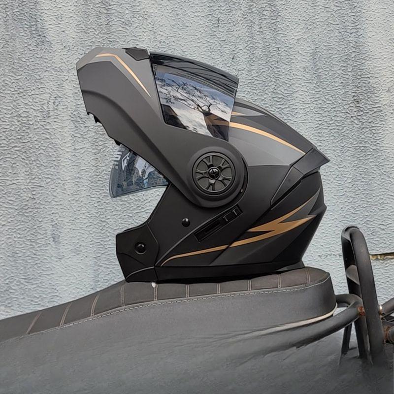 Double Lens Bluetooth Helmet Electric Car Helmet for Men and Women Summer Helmet Takeaway Helmet for All Seasons