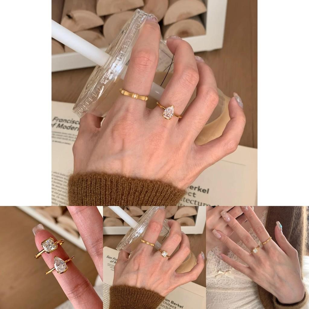 High-end Moissanite Princess Cut Ring With Gorgeous Pear Drop Shape For Women