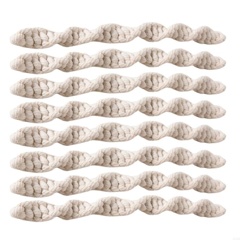 62KD Friendly Jutes Curtain Tiebacks, 8Pieces No Drill Required for Easy Installs Living Space