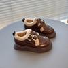 Girls Children Winter Warm Thickened Fleece Lined Casual Leather Shoes