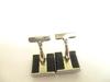 Authentic LOUIS VUITTON Damier Graphite Steel Black Leather Cufflinks Cuffs #9686  Seller Refurbished